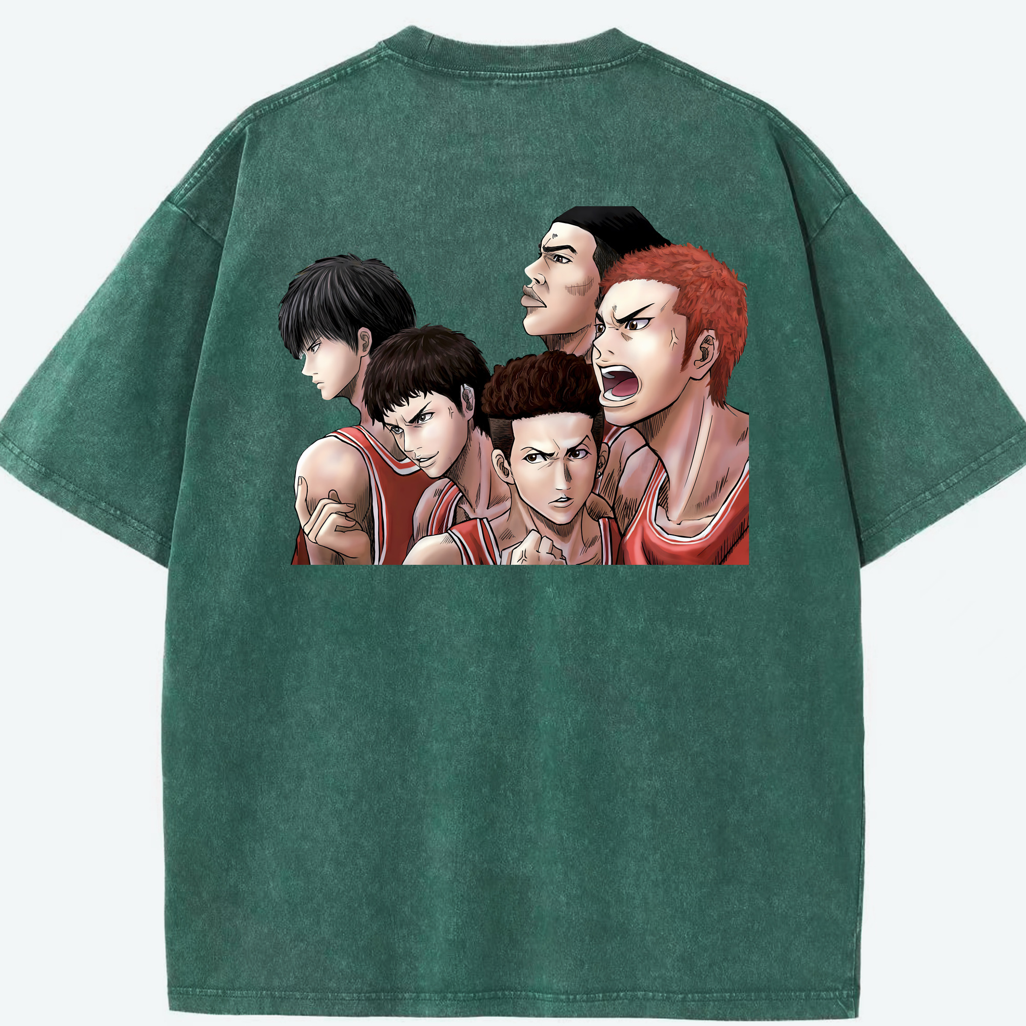 （画像用） SLAM DUNK／スラムダンク 綿100% ヴィンテージ風 半袖Tシャツ（背面プリント）
